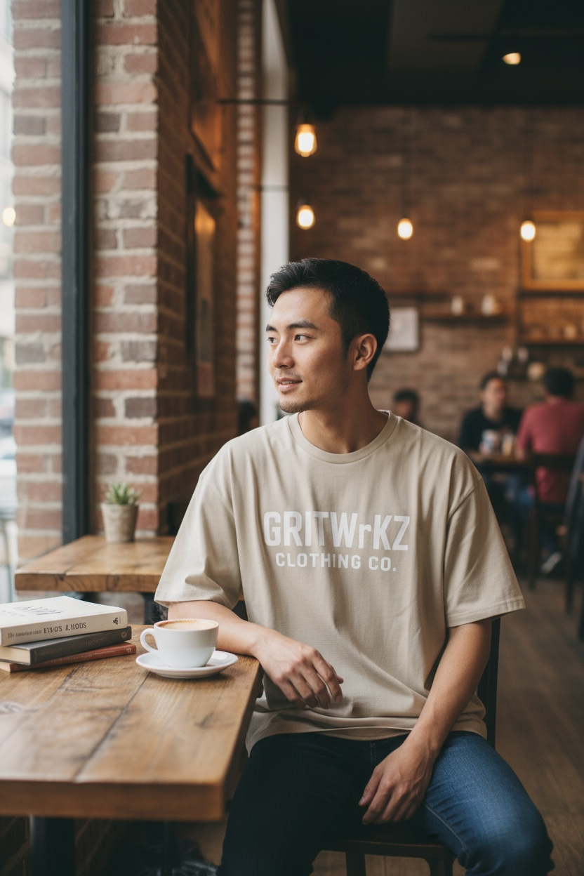 Short sleeve grit works clothing company, forged in spite worn with purpose T-shirt